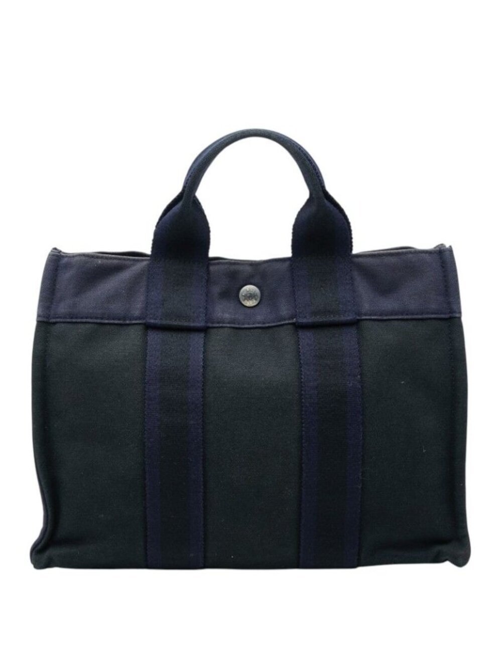 Hermes Fourre Tout PM Tote Black Purple Canvas